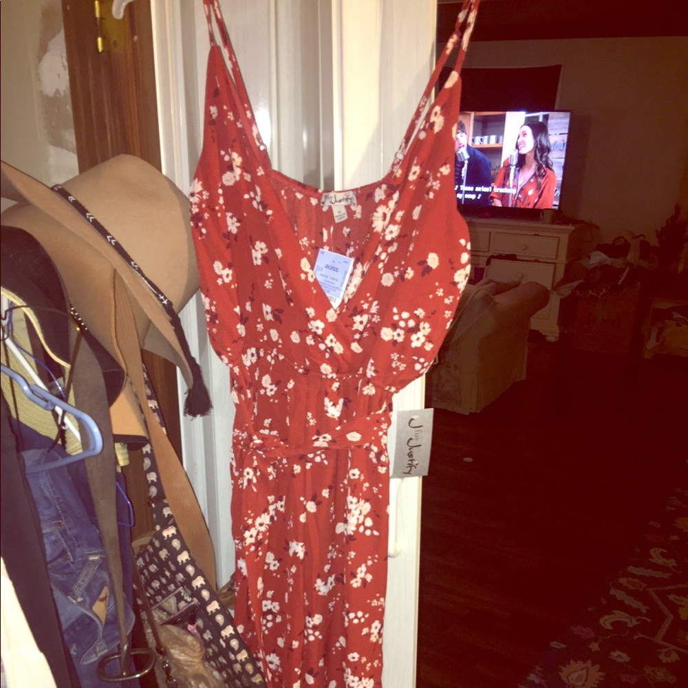 Burnt Orange, and White Floral Romper. - Picture 1 of 2
